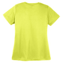 Sample of Sport Tek Ladies Competitor Tee in Neon Yellow from side back