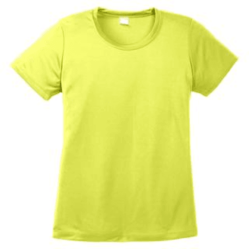 Sample of Sport Tek Ladies Competitor Tee in Neon Yellow style