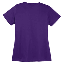 Sample of Sport Tek Ladies Competitor Tee in Purple from side back