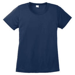 Sample of Sport Tek Ladies Competitor Tee in True Navy from side front