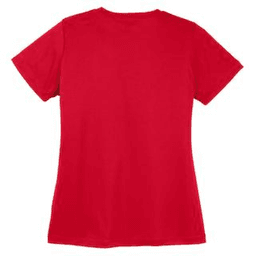 Sample of Sport Tek Ladies Competitor Tee in True Red from side back