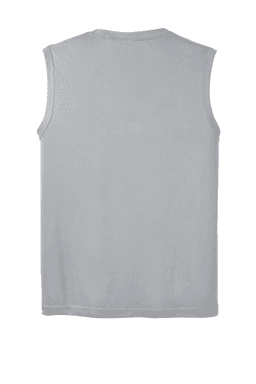 Sample of Sport-Tek Sleeveless Competitor Tee in Silver from side back