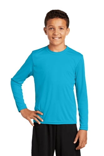 Sample of Sport Tek YST350LS - Youth Long Sleeve Competitor Tee in Atomic Blue style