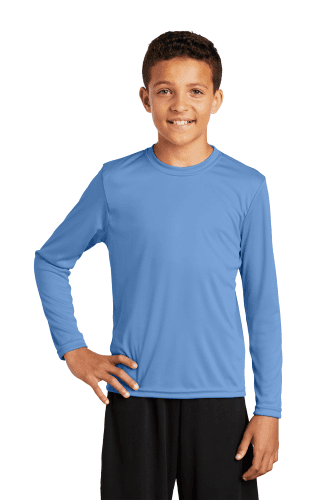 Sample of Sport Tek YST350LS - Youth Long Sleeve Competitor Tee in Carolina Blue style