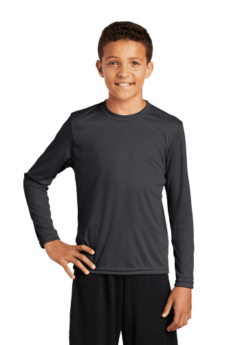 Sample of Sport Tek YST350LS - Youth Long Sleeve Competitor Tee in Iron Grey style