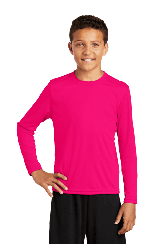 Sample of Sport Tek YST350LS - Youth Long Sleeve Competitor Tee in Pink Raspberry style