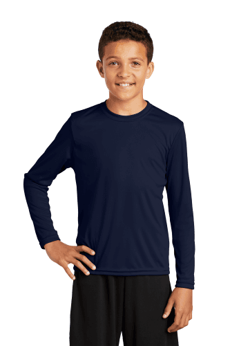 Sample of Sport Tek YST350LS - Youth Long Sleeve Competitor Tee in True Navy style