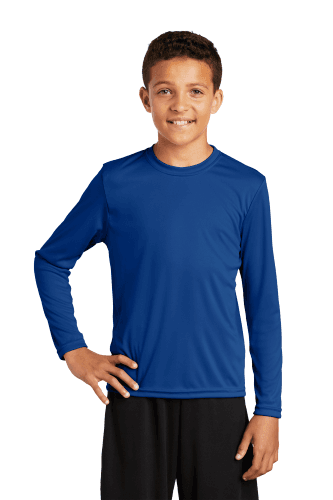 Sample of Sport Tek YST350LS - Youth Long Sleeve Competitor Tee in True Royal style