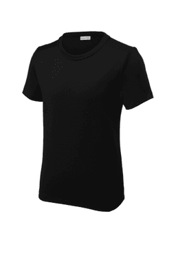 Sample of Sport-Tek Youth Posi-UV Pro Tee in Black from side front