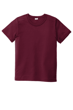 Sample of Sport-Tek Youth Posi-UV Pro Tee in Cardinal from side front