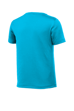 Sample of Sport-Tek Youth Posi-UV Pro Tee in Sapphire from side back