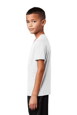 Sample of Sport-Tek Youth Posi-UV Pro Tee in White from side sleeveright