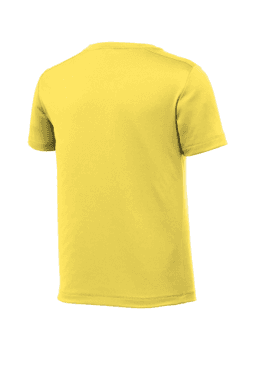 Sample of Sport-Tek Youth Posi-UV Pro Tee in Yellow from side back