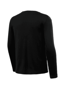 Sample of Sport-Tek Youth Posi-UV Pro Long Sleeve Tee in Black from side back