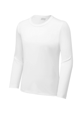 Sample of Sport-Tek Youth Posi-UV Pro Long Sleeve Tee in White style