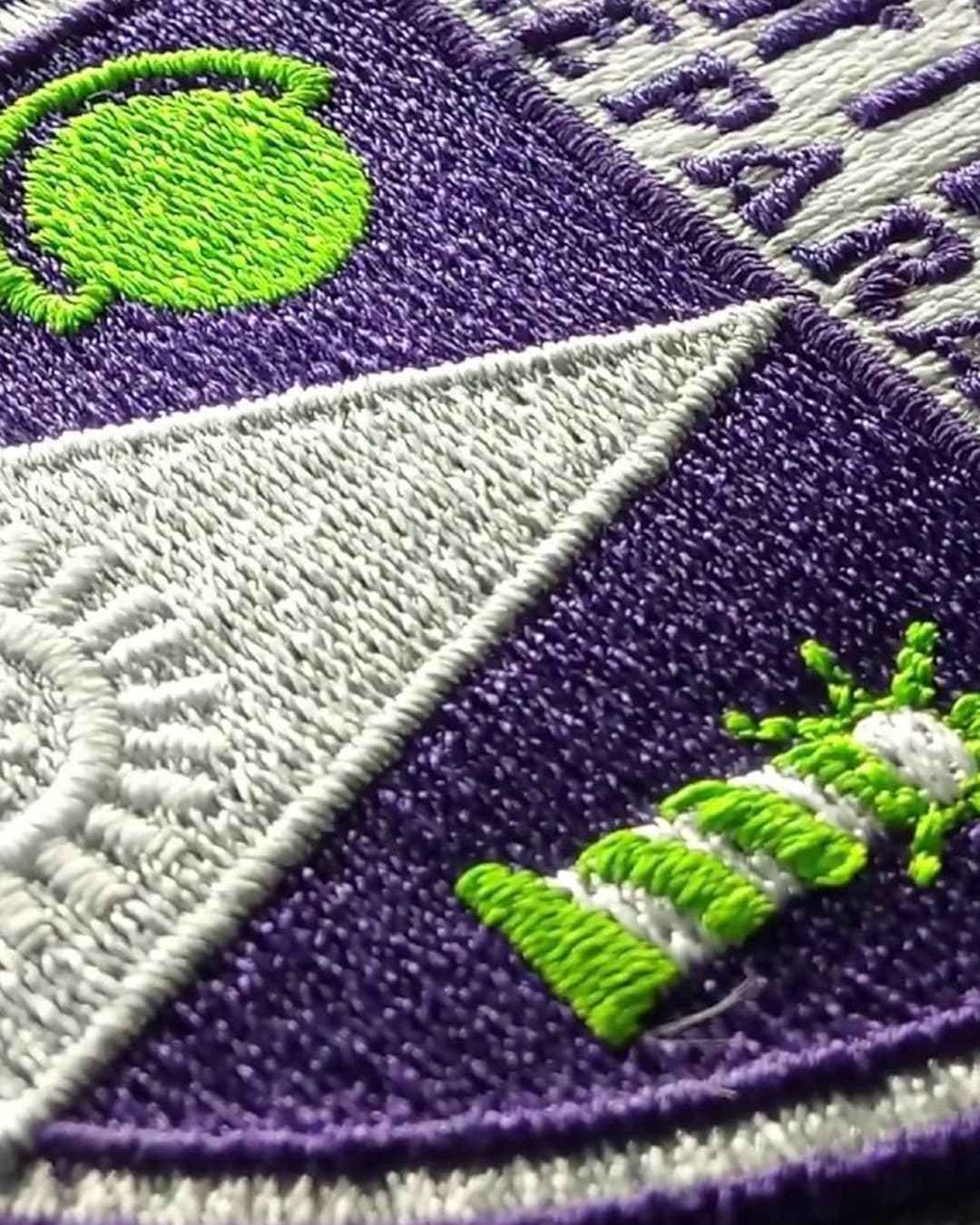 Close up example image showcasing precision embroidery