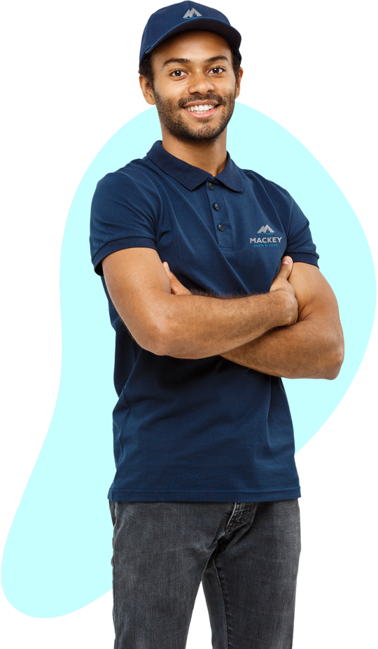 Man wearing branded polo shirt