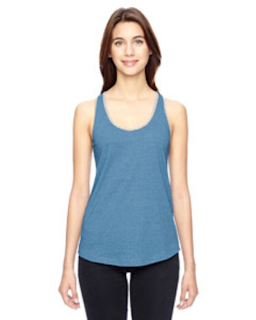 Sample of Alternative 01910E Ladies' Ringer Eco Mock Twist Tank in ECO MOCK STORM from side front