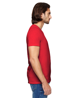 Sample of Alternative 01939E1 Men's Eco Jersey Triblend Pocket Crew in ECO TRUE RED from side sleeveleft