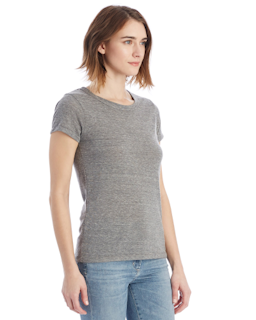 Sample of Alternative 01940E1 Ladies' Ideal Eco-Jersey T-Shirt in ECO GREY from side sleeveleft