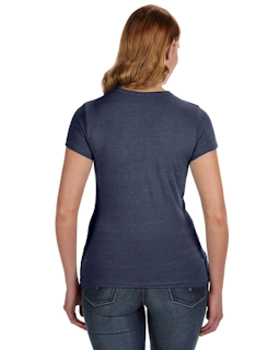 Sample of Alternative 01940E1 Ladies' Ideal Eco-Jersey T-Shirt in ECO NAVY from side back