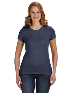 Sample of Alternative 01940E1 Ladies' Ideal Eco-Jersey T-Shirt in ECO NAVY from side front