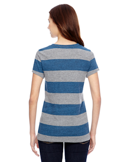 Sample of Alternative 01940E1 Ladies' Ideal Eco-Jersey T-Shirt in E GRY ST WT STR from side back