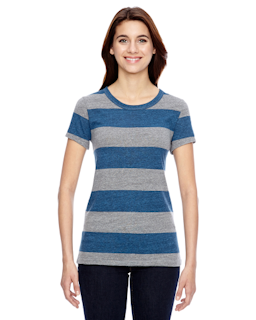 Sample of Alternative 01940E1 Ladies' Ideal Eco-Jersey T-Shirt in E GRY ST WT STR from side front