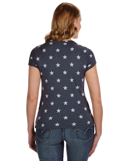 Sample of Alternative 01940E1 Ladies' Ideal Eco-Jersey T-Shirt in STARS from side back