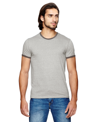 Sample of Alternative 01957E Men's Eco-Mock Twist Ringer Crew T-Shirt in ECO MCK NICKEL style