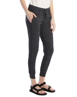 Sample of Alternative Apparel 02822E1 - Ladies' Jogger Eco-Jersey Pant in ECO BLACK from side sleeveleft