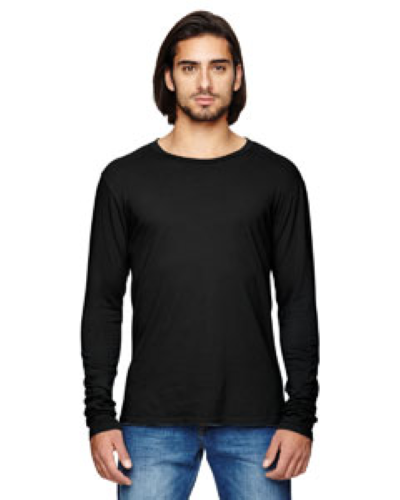 Sample of Alternative 04043C1 Men's Heritage Garment-Dyed Long-Sleeve T-Shirt in BLACK style