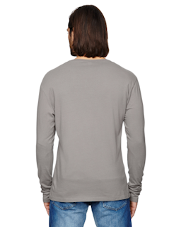 Sample of Alternative 04043C1 Men's Heritage Garment-Dyed Long-Sleeve T-Shirt in CONCRETE from side back