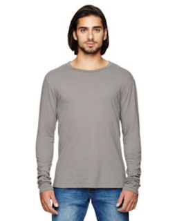 Sample of Alternative 04043C1 Men's Heritage Garment-Dyed Long-Sleeve T-Shirt in CONCRETE from side front