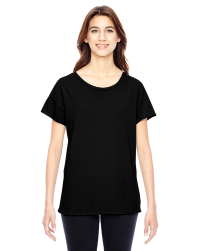Sample of Alternative 04134C1 Ladies' Rocker Garment-Dyed T-Shirt in BLACK style