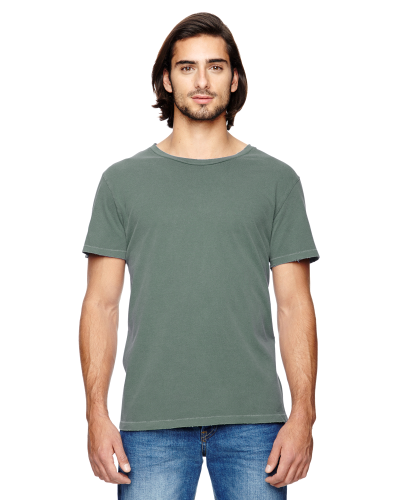 Sample of Alternative 04850C1 Men's Heritage Garment-Dyed Distressed T-Shirt in GREEN PIGMENT style