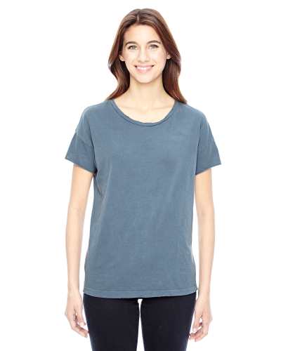 Sample of Alternative 04861C1 Ladies' Rocker Garment-Dyed Distressed T-Shirt in DK BLUE PIGMNT style