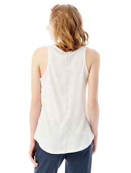 Sample of Alternative 05054BP Ladies' Backstage Vintage Jersey Tank in WHITE from side back