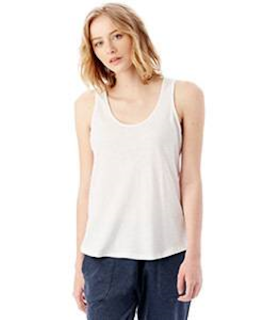 Sample of Alternative 05054BP Ladies' Backstage Vintage Jersey Tank in WHITE from side front