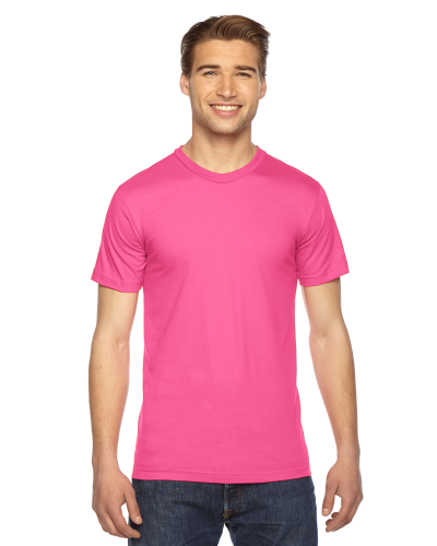 Sample of American Apparel 2001 Unisex Fine Jersey USA Made T-Shirt in FUCHSIA style