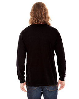 Sample of American Apparel 2007 Unisex Fine Jersey USA Made Long-Sleeve T-Shirt in BLACK from side back