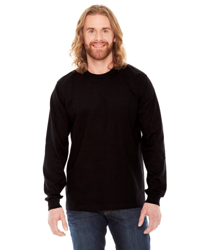 Sample of American Apparel 2007 Unisex Fine Jersey USA Made Long-Sleeve T-Shirt in BLACK style