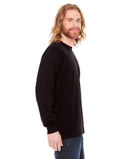 Sample of American Apparel 2007 Unisex Fine Jersey USA Made Long-Sleeve T-Shirt in BLACK from side sleeveleft