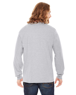 Sample of American Apparel 2007 Unisex Fine Jersey USA Made Long-Sleeve T-Shirt in HEATHER GREY from side back