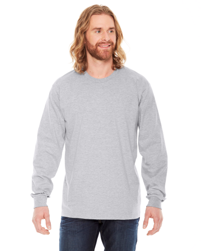 Sample of American Apparel 2007 Unisex Fine Jersey USA Made Long-Sleeve T-Shirt in HEATHER GREY style