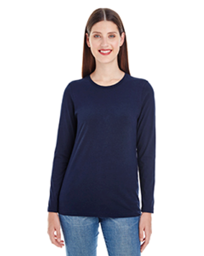 Sample of American Apparel 23337 Ladies' Fine Jersey Long-Sleeve Classic T-Shirt in NAVY style