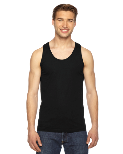 Sample of American Apparel 2408 Unisex Fine Jersey USA Made Tank in BLACK style