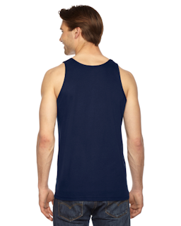 Sample of American Apparel 2408 Unisex Fine Jersey USA Made Tank in NAVY from side back