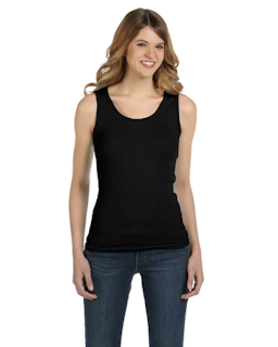 Sample of Anvil 2415 Ladies' 1x1 Baby Rib Tank in BLACK from side front