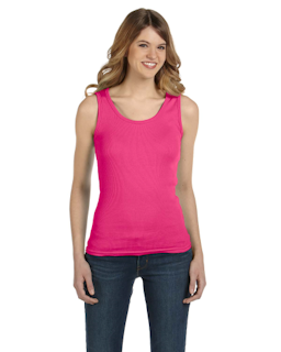 Sample of Anvil 2415 Ladies' 1x1 Baby Rib Tank in HOT PINK from side front